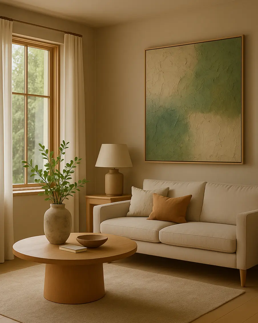 A serene room arranged for quiet, restorative living