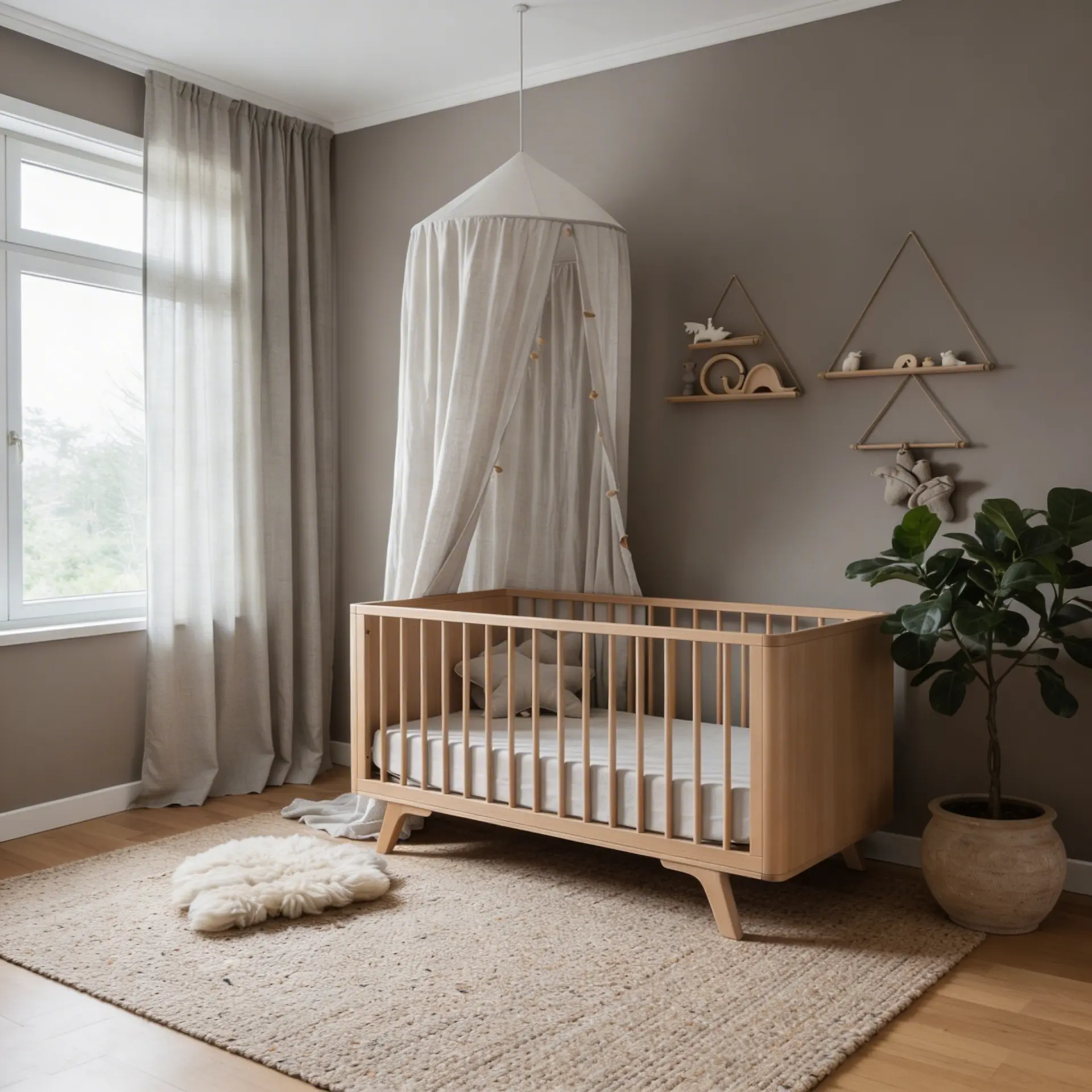 A serene bedroom finished with low-emission, natural materials