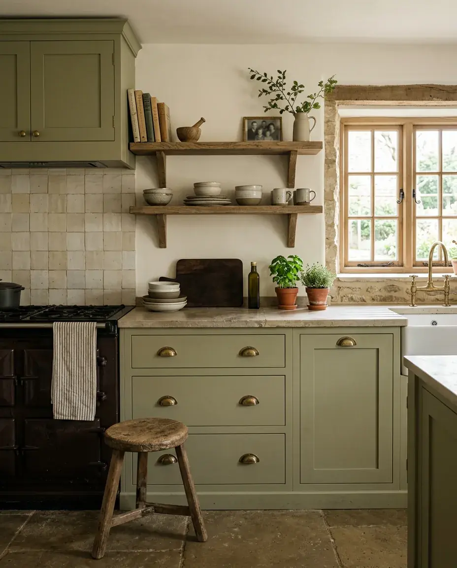 A collected kitchen that feels layered and personal rather than showroom-perfect